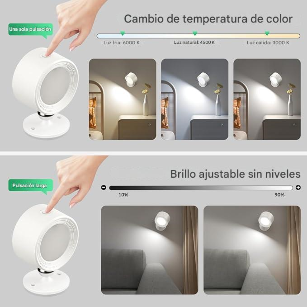 LAMPARA DE PARED RECARGABLE CON CONTROL REMOTO 2X1