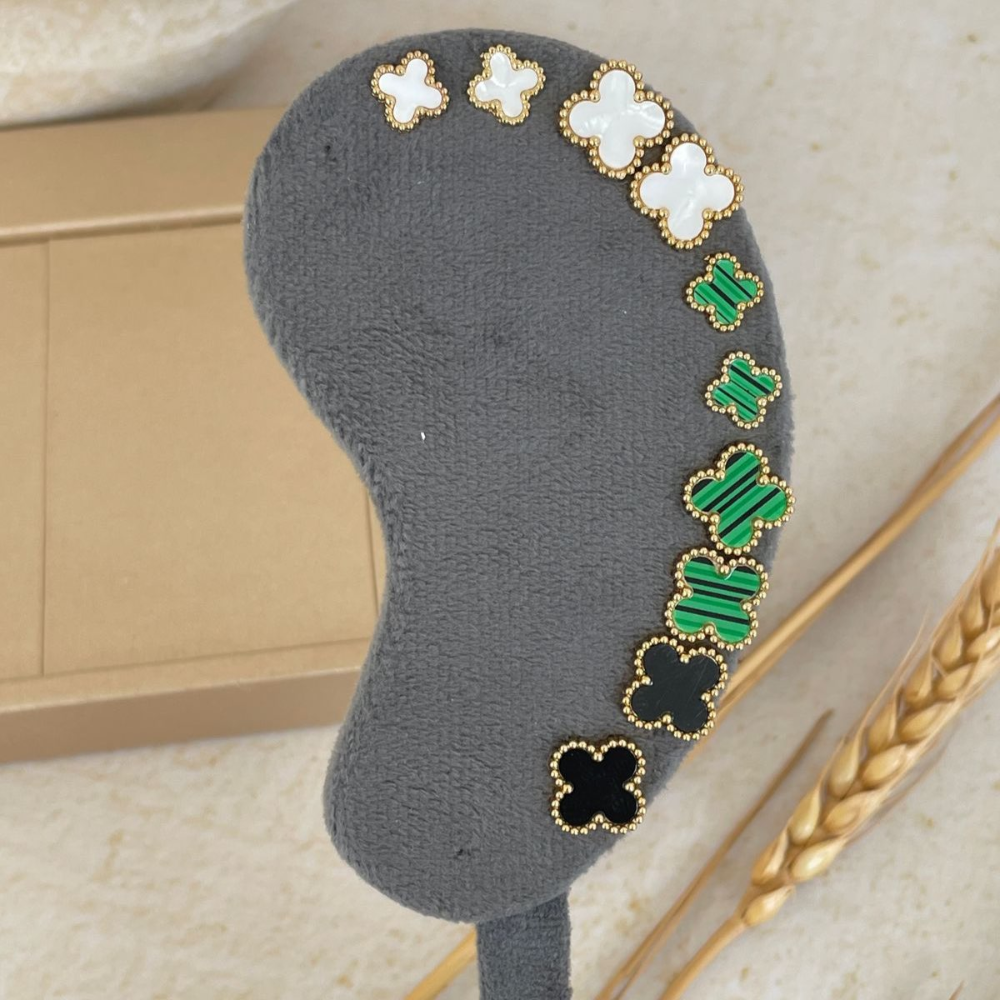 Set de Choquer, Pulsera y Aretes 5 trébol