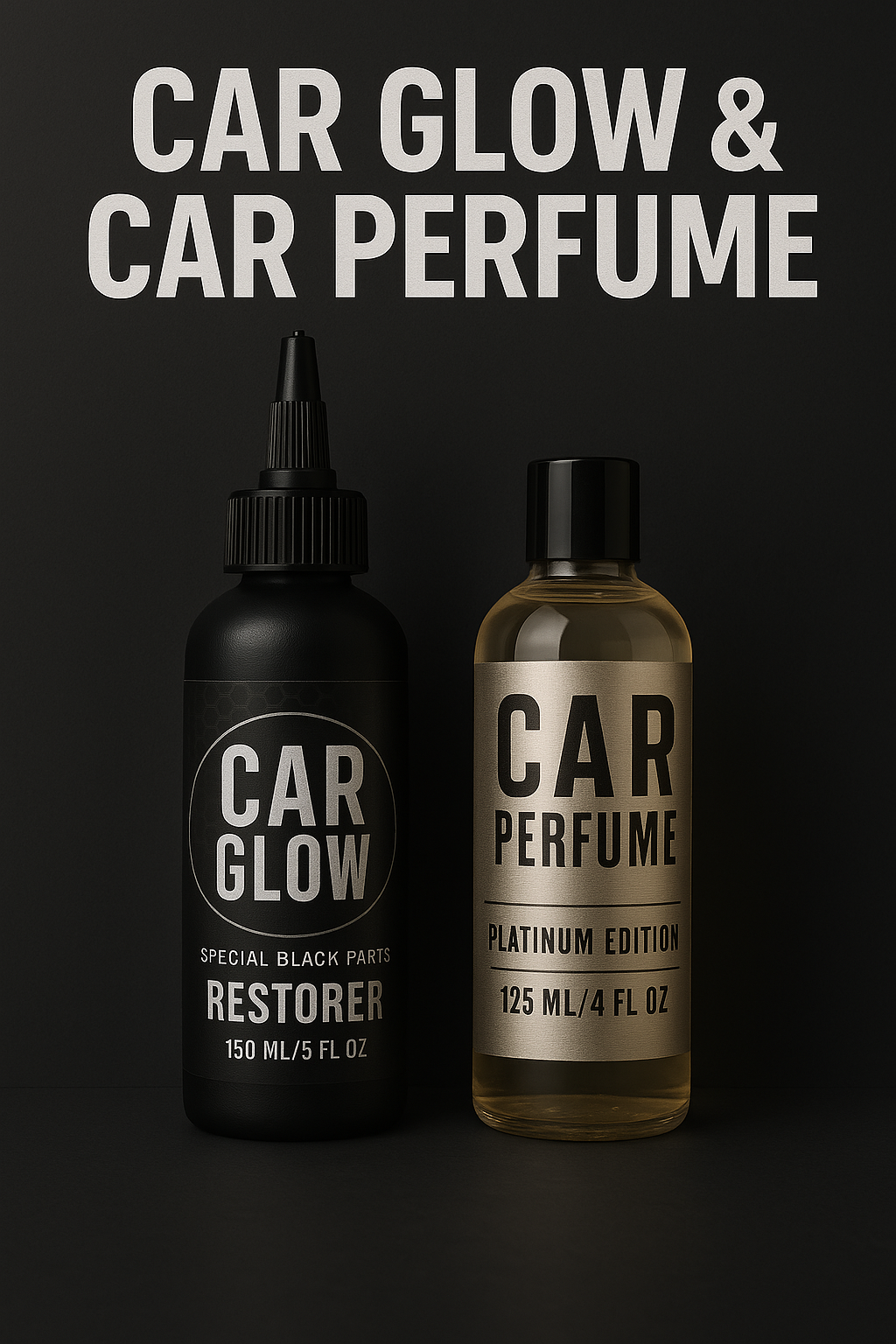 Combo Auto Impecable: Restaurador de Partes Negras + Perfume de Carro de Larga Fijación